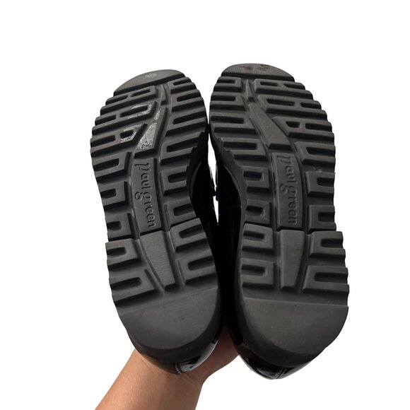 Paul Green Black Ariana Patent Leather Lug Sole Slip On Loafer Shoes Size 6 - Picture 5 of 8